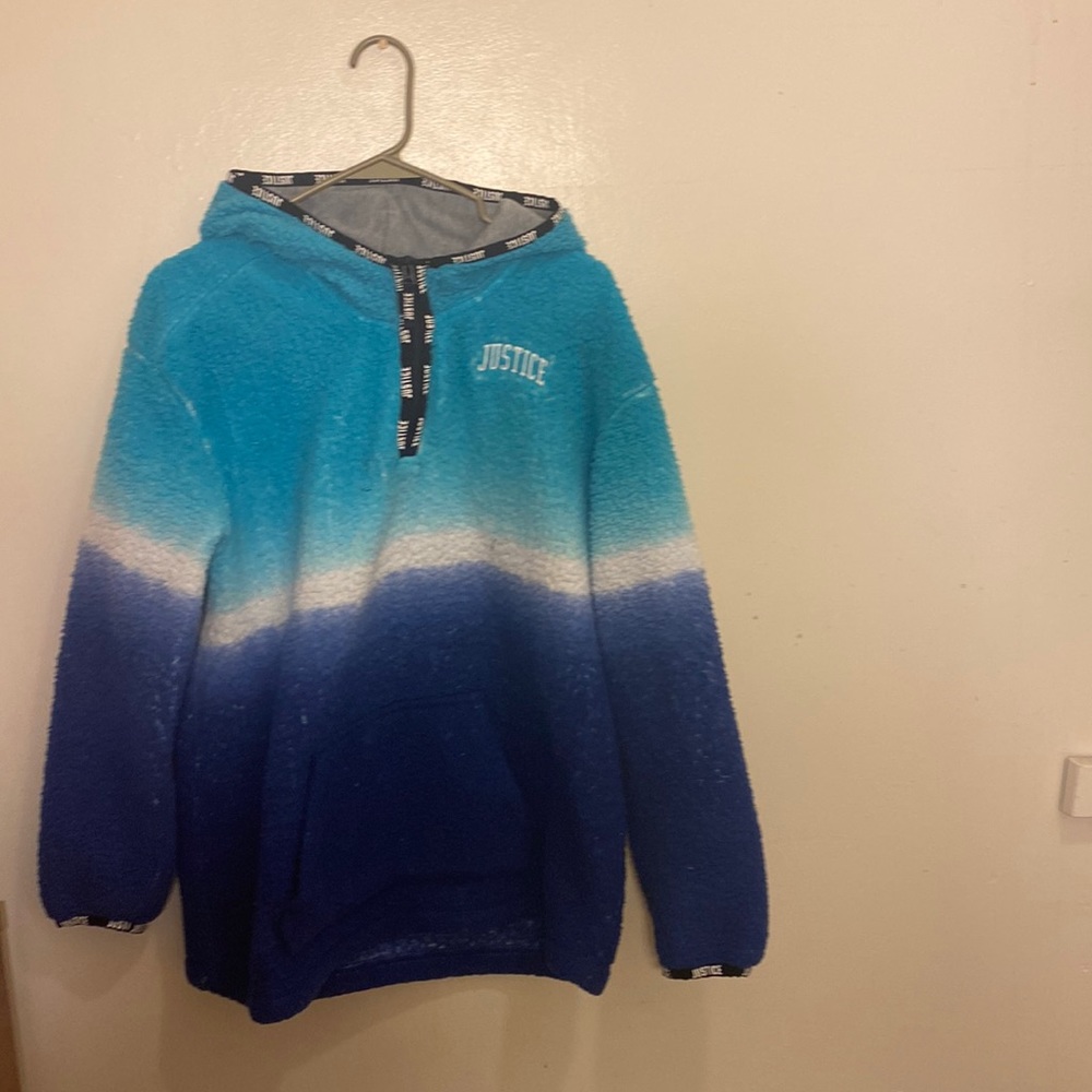 Girls Blue & Pink Fluffy Hoodies